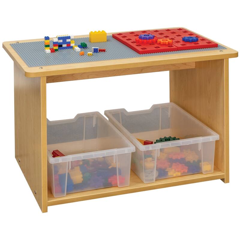 Tot Mate Laminate Preschool Play Center, Ready-To-Assemble, 2 Bins Included, (32" W x 20.5" D x 20" H) - N/A