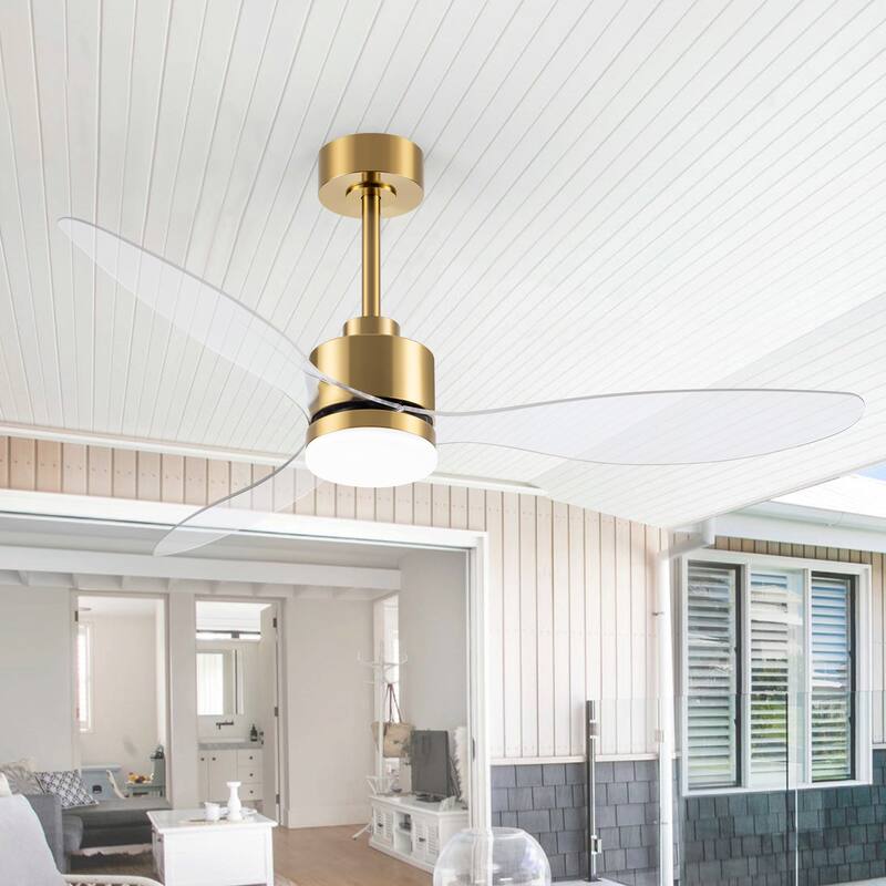 52 Inch LED Ceiling Fan with Lights Remote(3-Blade)