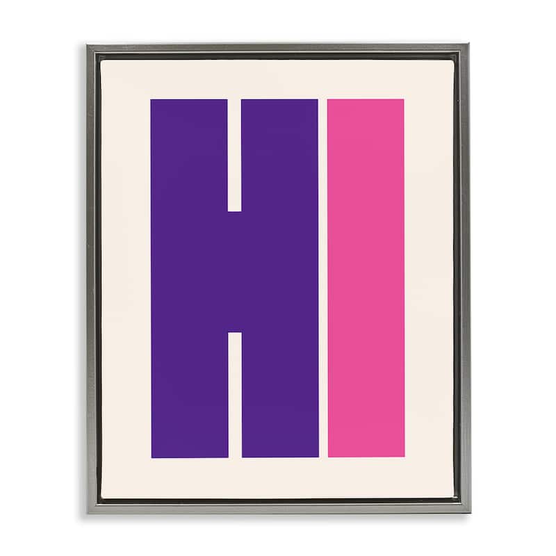 Stupell Hi Contemporary Typography Framed Floater Canvas Wall Art Design By House of Lulu - 17 x 21 - Grey