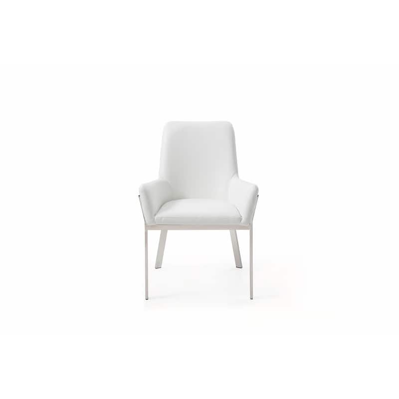 White Faux Leather Dining Chair