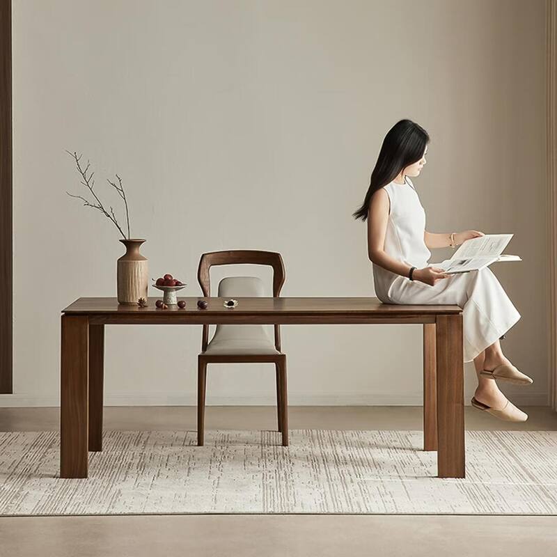 62.99 Inch Mid Century Modern Solid Wood Dining Table for 4-6 People
