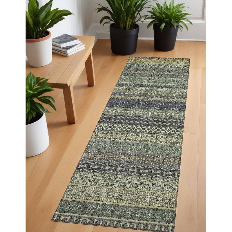 Tax Stripe Weather Resistant Timeless Fusion Outdoor Rug