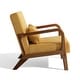 preview thumbnail 54 of 161, 25" W Mid Century Upholstered Wood Accent Chair with Pillow
