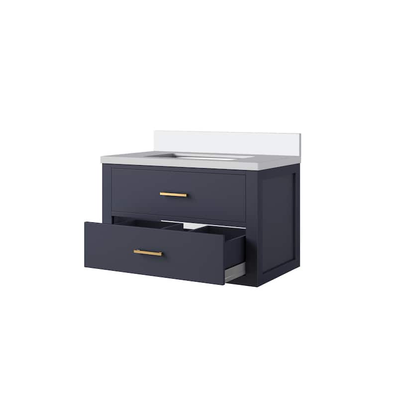 Castor Bath Vanity with Cultured Marble Top and Sink