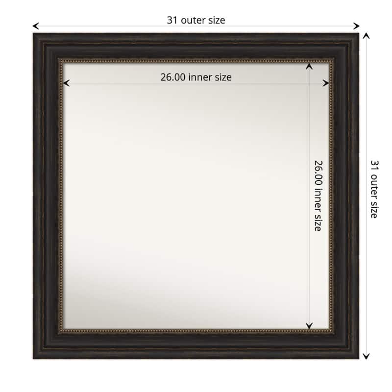Non-Beveled Bathroom Wall Mirror - Accent Bronze Frame - 31 x 31 in - Accent Bronze