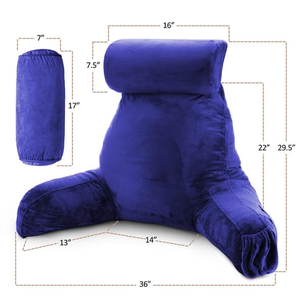 dimension image slide 4 of 62, Nestl Memory Foam Reading Pillow with Backrest, Arms and Pockets