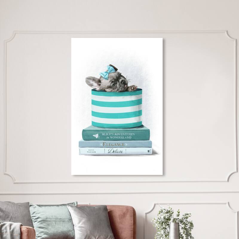 Wynwood Studio Fashion and Glam Deluxe Pet Blue and Tiffany Blue Glam Wall Art Canvas Print - 54 x 36