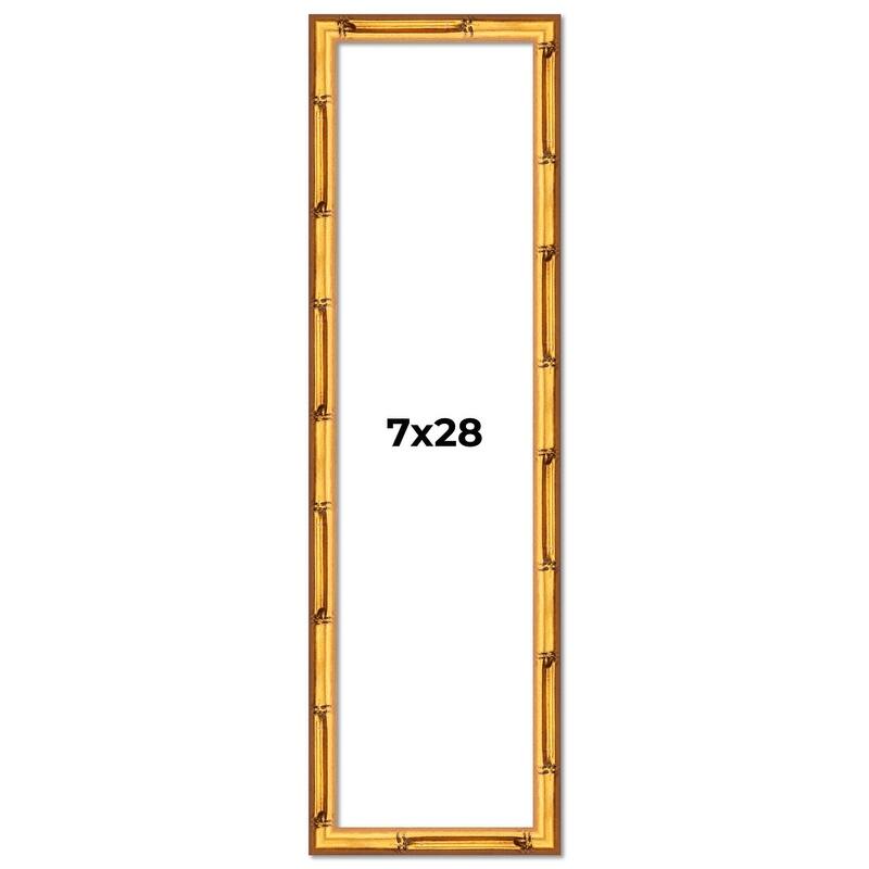 7x28 Frame Gold Bamboo Picture Frame Modern Photo Frame Includes UV Acrylic Shatter Guard Front Acid Free Foam Backing Board