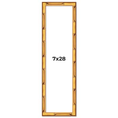 7x28 Frame Gold Bamboo Picture Frame Modern Photo Frame Includes UV Acrylic Shatter Guard Front Acid Free Foam Backing Board