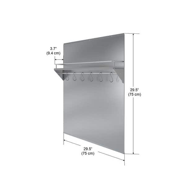 ancona stainless steel backsplash with shelf