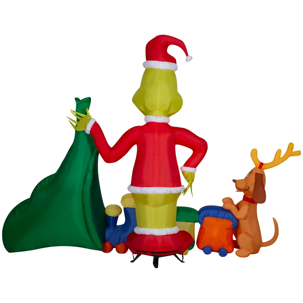 Animated Airblown-Grinch Putting Santa Hat on Max-Scene-Dr. Seuss - On Sale  - Bed Bath & Beyond - 36211151