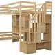 preview thumbnail 4 of 13, Home Kids Twin over Twin Staircase Loft Bed with Built-in Desk and Storage Cabinets