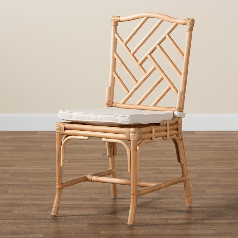 Rio Modern Bohemian Natural Brown Rattan Dining Chair