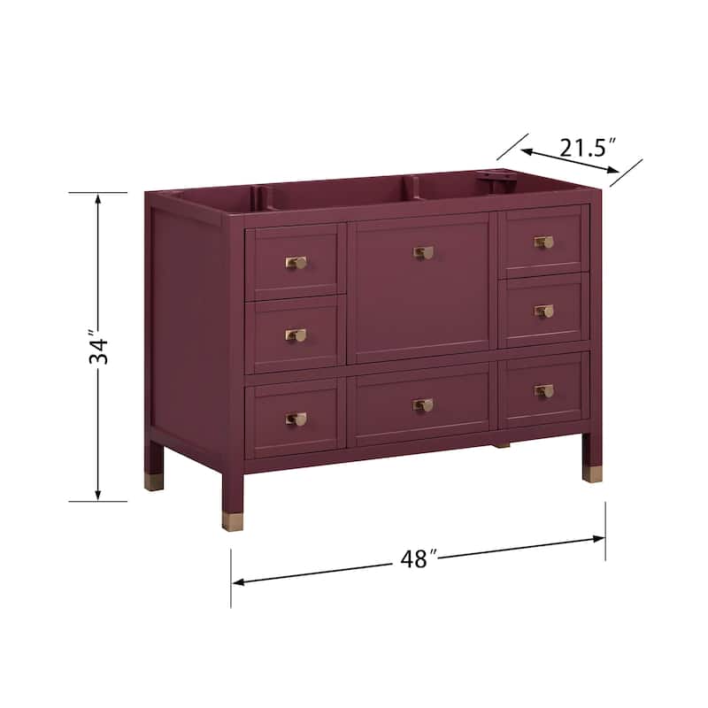 Alana Bathroom Vanity Cabinet in Burgundy Red