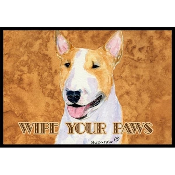 Carolines Treasures SS4890JMAT 24 X 36 In. Bull Terrier Wipe Your Paws Indoor Or Outdoor Mat