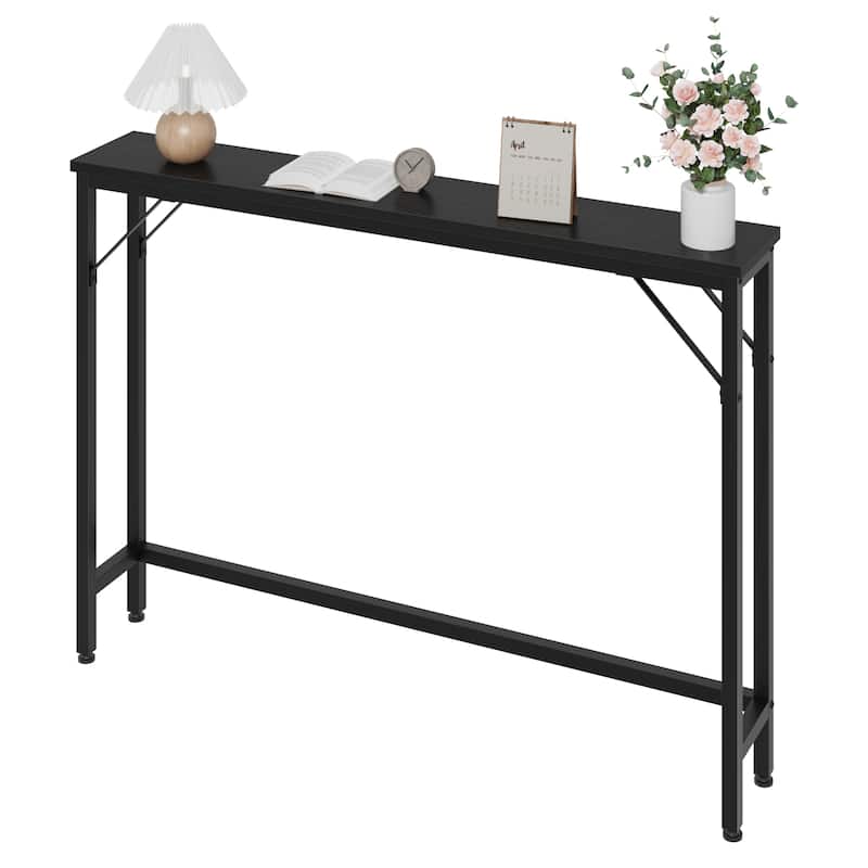 5.9" Narrow Sofa Table, Skinny Console Table with Storage