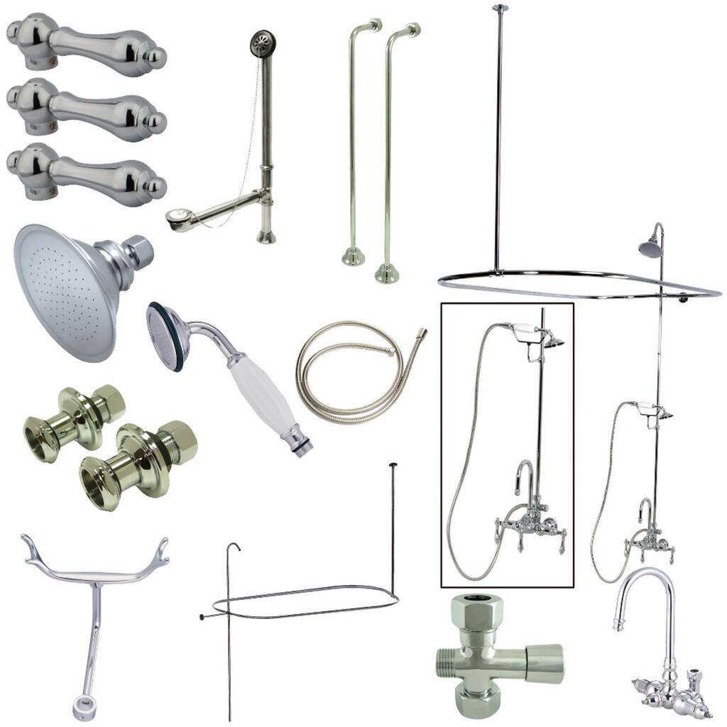 Vintage High Arc Gooseneck Clawfoot Tub Faucet Package