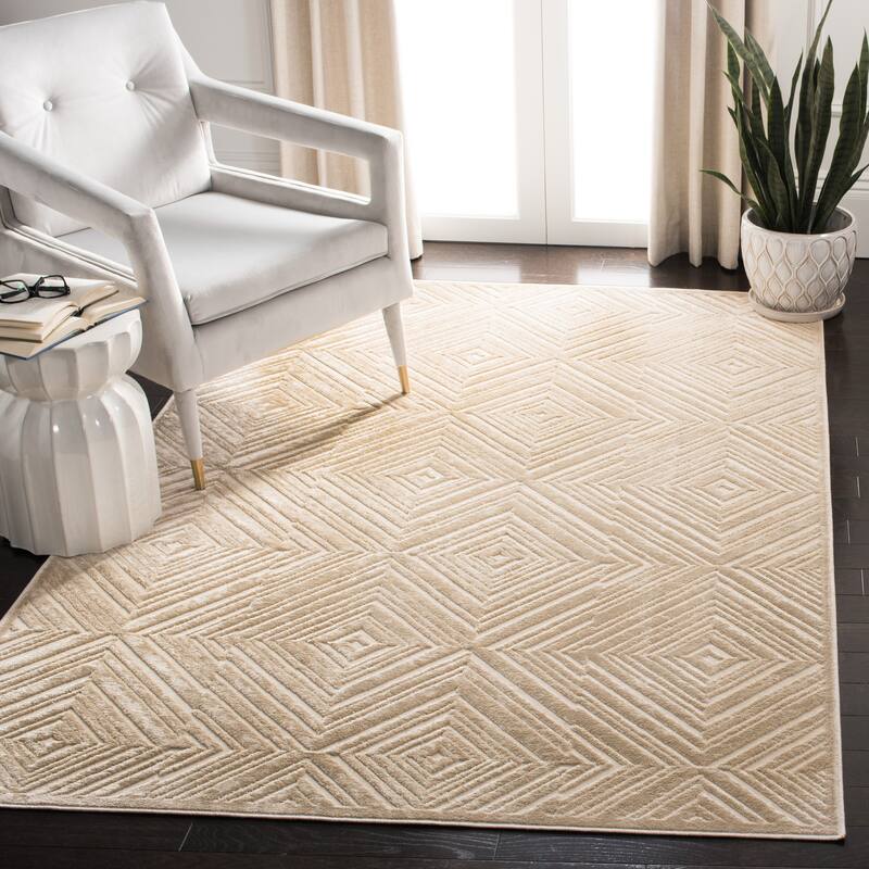 SAFAVIEH Paradise Francina Modern Viscose Rug - 4' x 5'7" - Beige