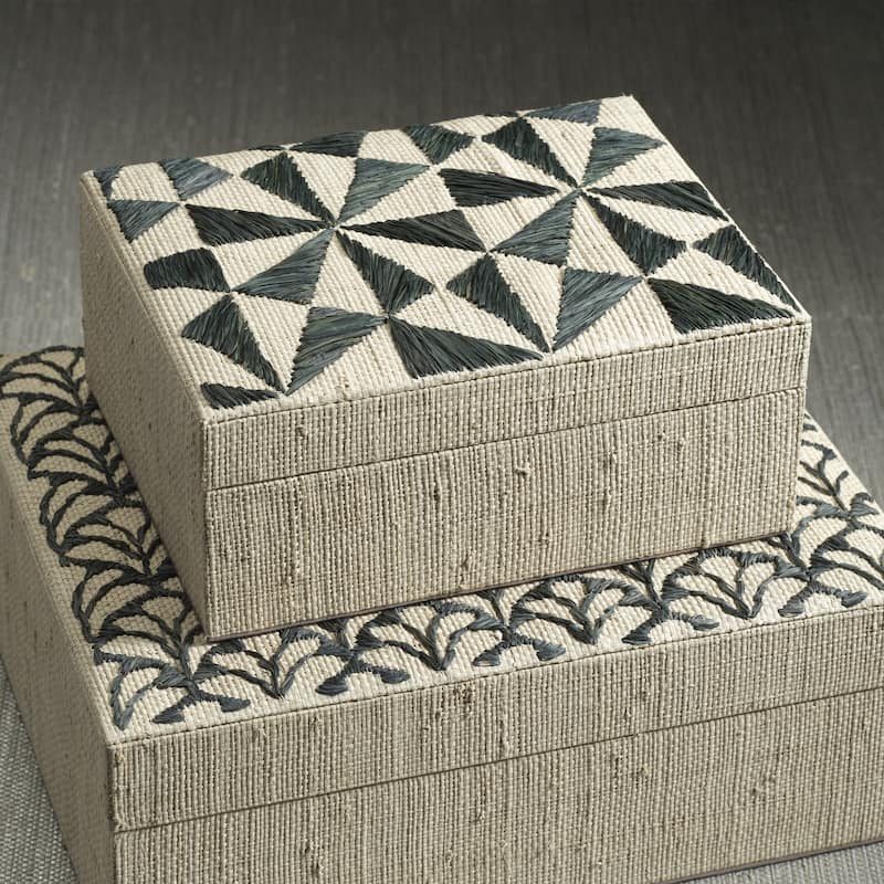 Canaria Petals Natural Fiber Raffia Decorative Box