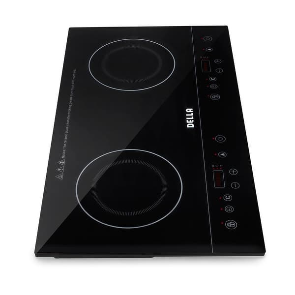 DELLA Dual Induction Counter Top Portable Lightweight Black Cook Top  Electric Burner Stove Dual Hot Plate Cooker Glass - Bed Bath & Beyond -  20609983