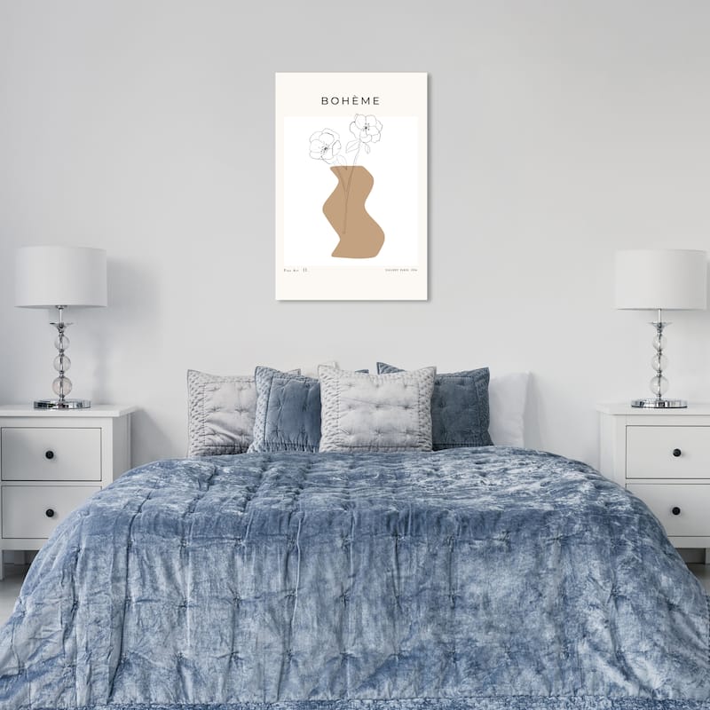 Wynwood Studio Canvas Floral and Botanical Boheme Together in Vase Brown and Tan Modern & Contemporary Wall Art Canvas Print - 36 x 24