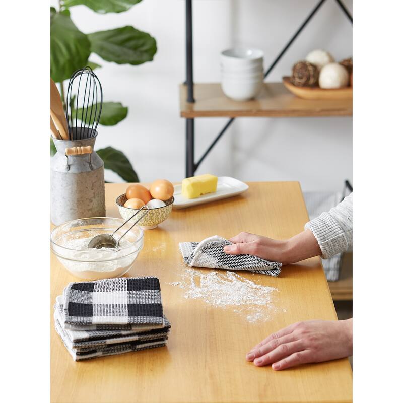 DII Black Buffalo Check Scrubber Dishcloth Set of 6