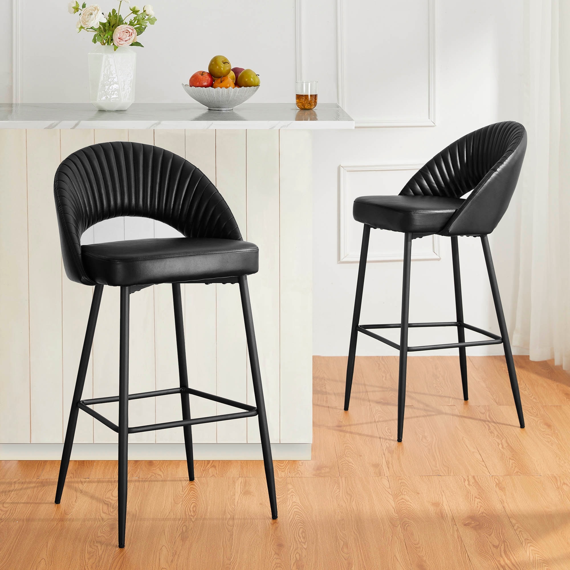 Milano quilted sales leather bar stool