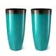 preview thumbnail 32 of 47, Glitzhome 30"H Set of 2 Oversized Gradient Cobalt Blue/Turquoise/Red Tall Plastic Planter