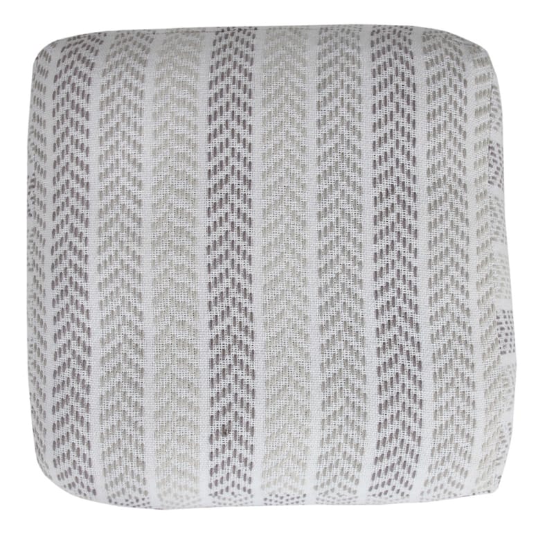 HomeRoots 18" Gray 100% Cotton Ottoman