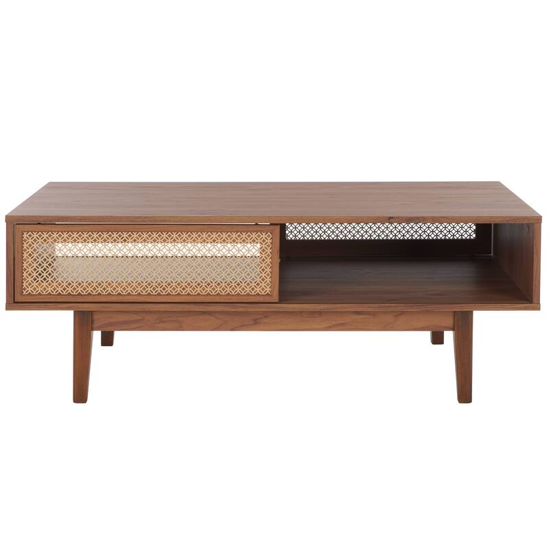 SAFAVIEH Zhuldyz 2 Door Coffee Table - 43" L x 22" D x 16" H - 43"Wx22"Dx16"H