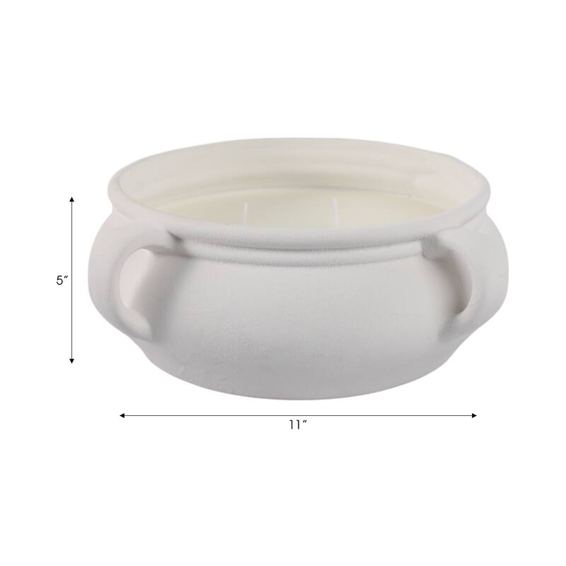 Ceramic Decorative Candle Modern Casual Design Home Office - 11" White - 11.0"