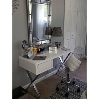 Shop South Shore Clear Acrylic Office Chair with Wheels ...
