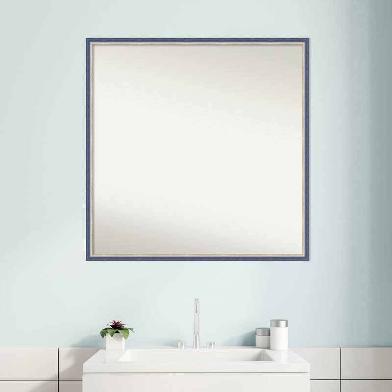 Theo Narrow Non-Beveled Wood Framed Bathroom Vanity Wall Mirror
