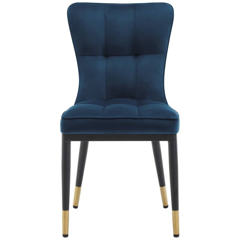 Velvet Upholstered Dining Chairs with Metal Legs, Set of 2/4 - 35.8"H x 18.9"W x 23.2"D