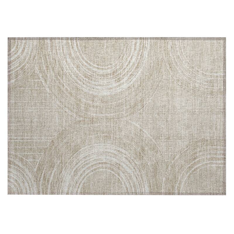 Machine Washable Indoor/ Outdoor Modern Trax Chantille Rug
