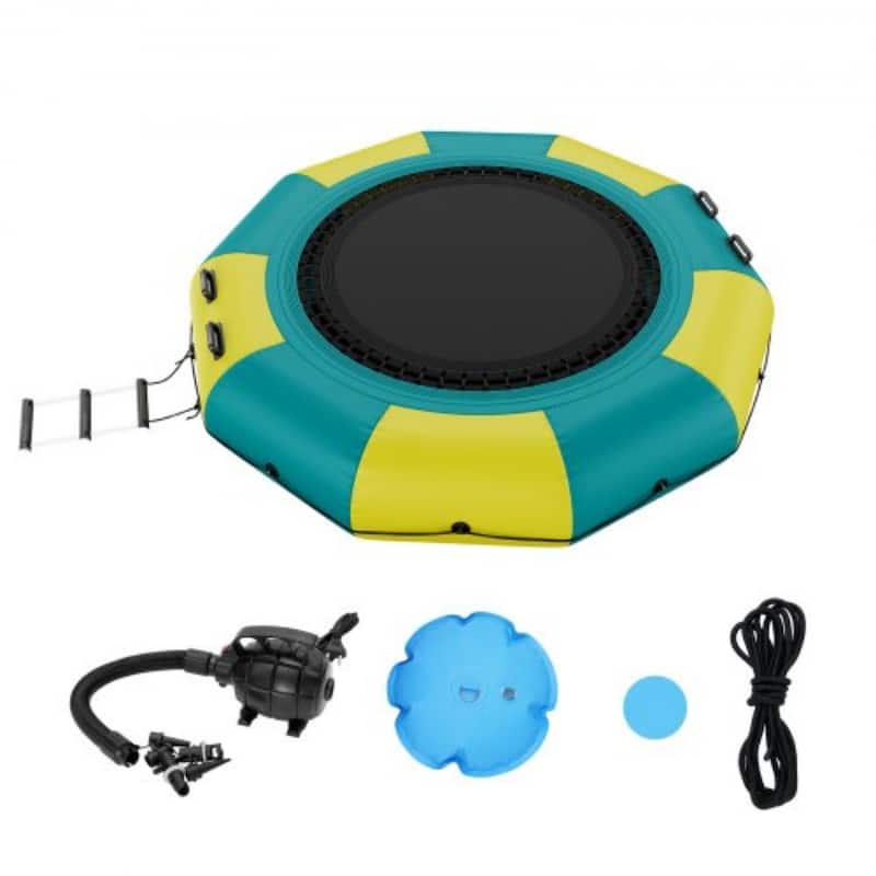 10ft Inflatable Water Trampoline with Ladder and Pump for Lake or Pool