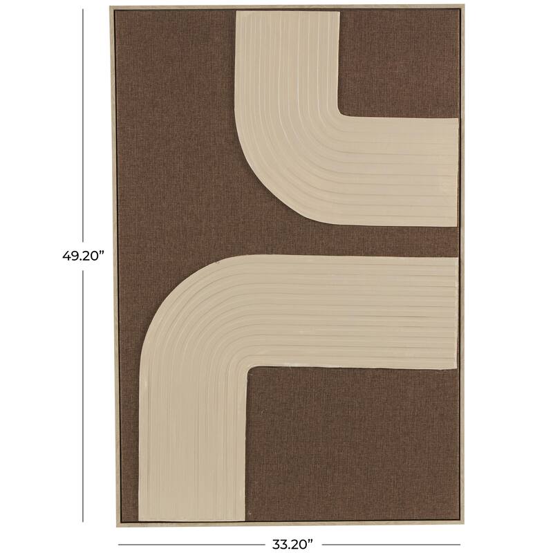 Polyester Geometric Living Room Framed Wall Art with Tan Layered Arches - Brown - Roche River Decor