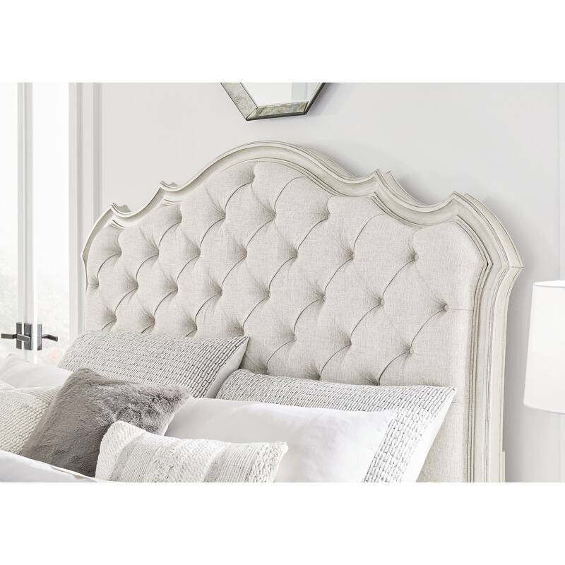 Signature Design by Ashley Arlendyne Antique White/Beige Upholstered Panel Bed