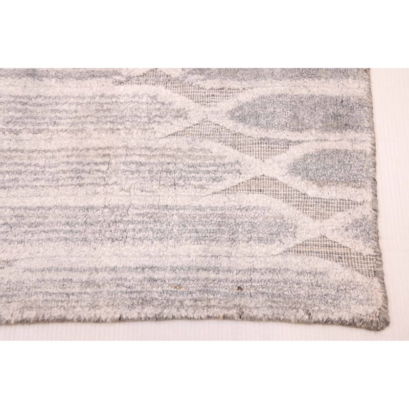 ECARPETGALLERY Hand Loomed Elysian Grey Silk Rug - 6'5 x 9'7