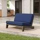 preview thumbnail 29 of 130, Outdoor Teak Patio Furniture 2 Club Chairs Loveseat Table Loveseat - Navy/Whole Cuishion