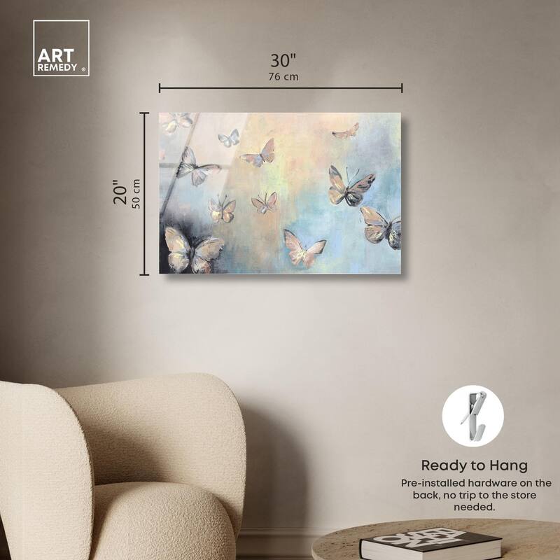 Textured Butterflies I Acrylic by Art Remedy, Ready to Hang