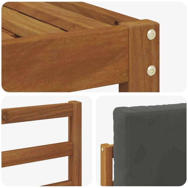 vidaXL Outdoor Sofa Set with Cushion 7 pcs Natural and Anthracite