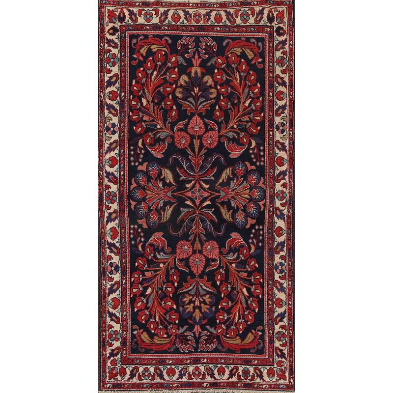 Antique Vegetable Dye Lilian Persian Area Rug Hand-knotted Wool Carpet - 4'4" x 8'4"