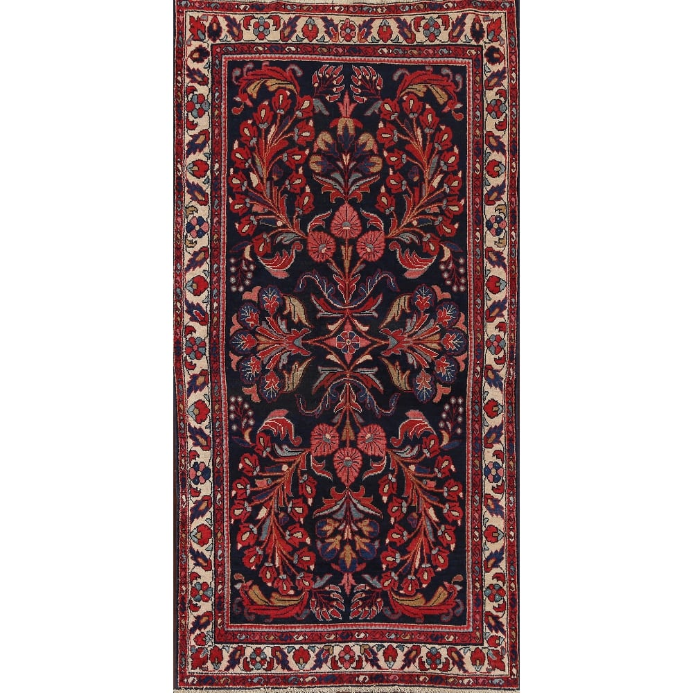 Antique Vegetable Dye Lilian Persian Area Rug Hand-knotted Wool Carpet - 4'4" x 8'4"