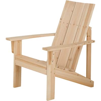 Linden Modern Wood Adirondack Chair Preassembled Back and Seat