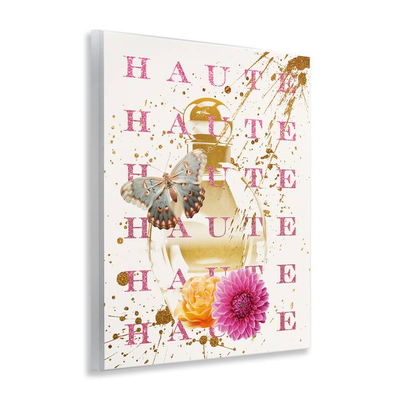 Stupell Haute Perfume & Gold Splatter Wall Plaque Art Design By Susan Arnot