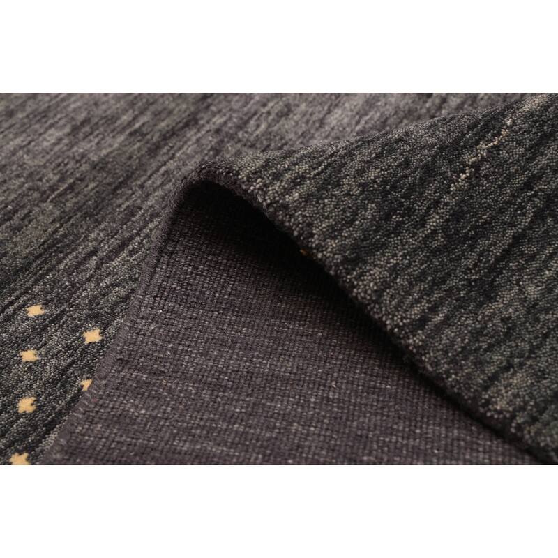 ECARPETGALLERY Hand Loomed Kashkuli Gabbeh Dark Grey Wool Rug - 9'1 x 11'8