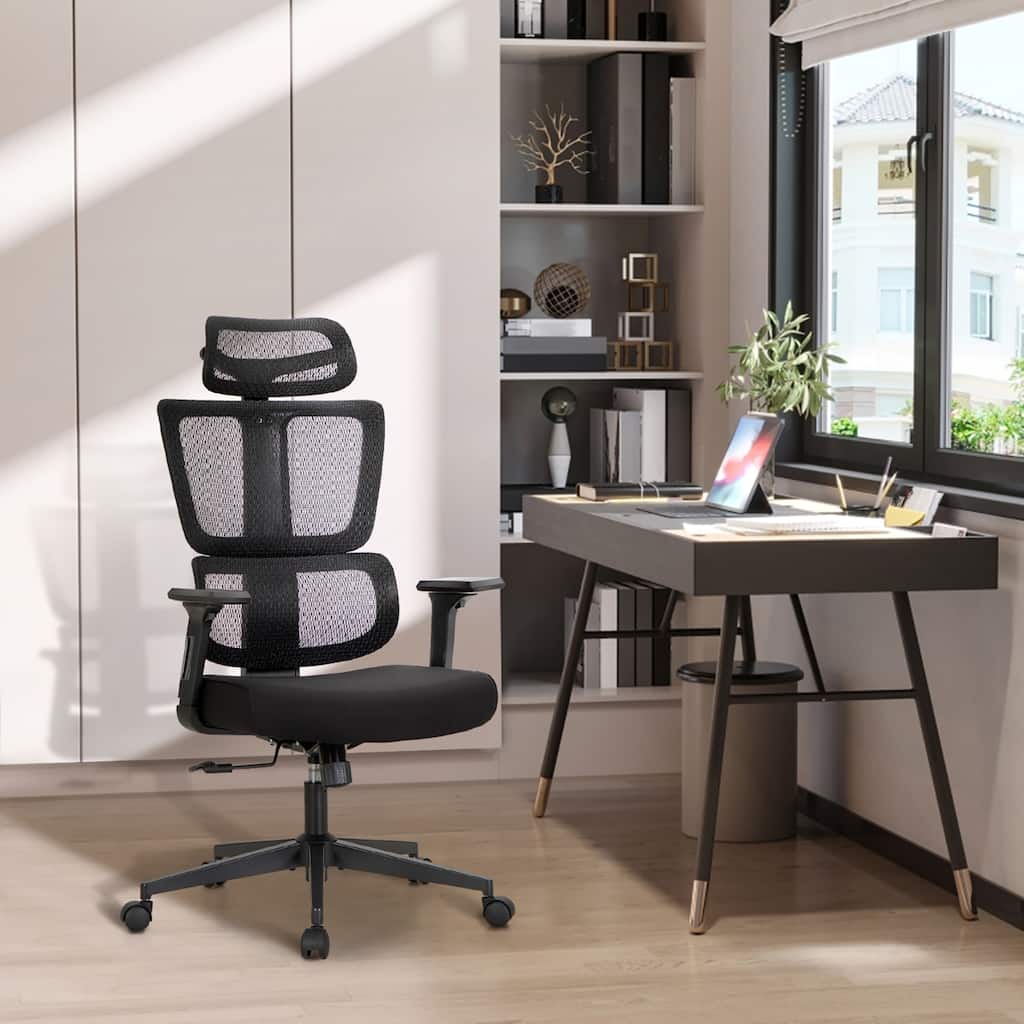 Ergonomic 3D Mesh Office Desk Chair High Back, 360° Swivel Rocking Executive Computer Chair