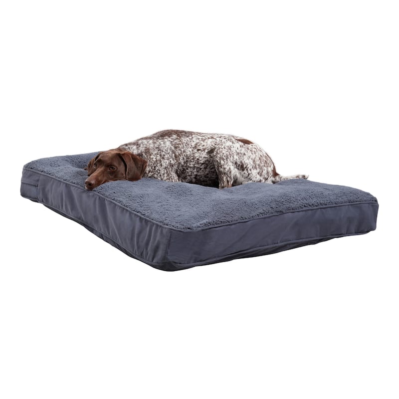 Daisy Deluxe Supportive Pillow Dog Bed - Large (48"x36") - Blue Steel
