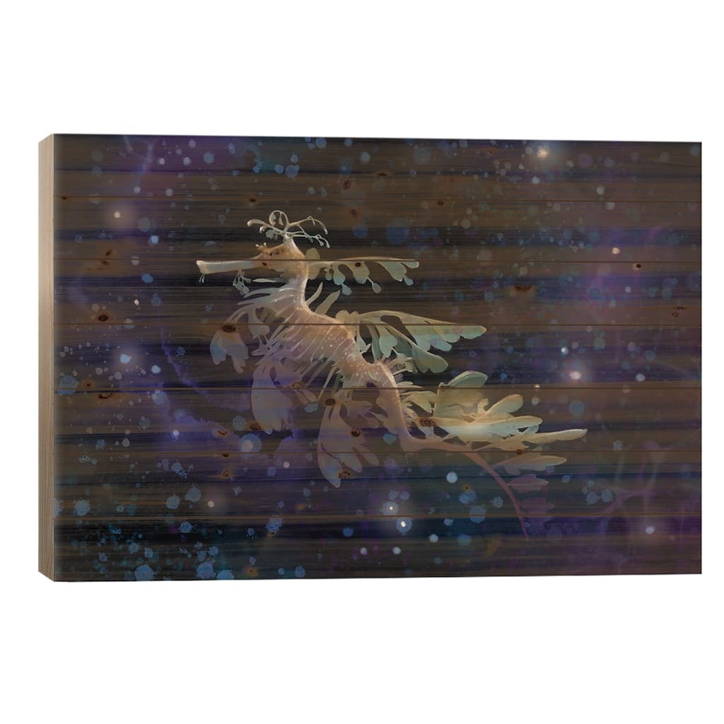Leafy Sea Dragon In The Multiverse Print On Wood by Thomas Little - Multi-Color